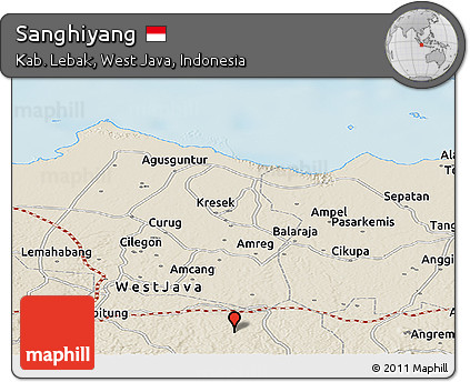 Shaded Relief Panoramic Map of Sanghiyang