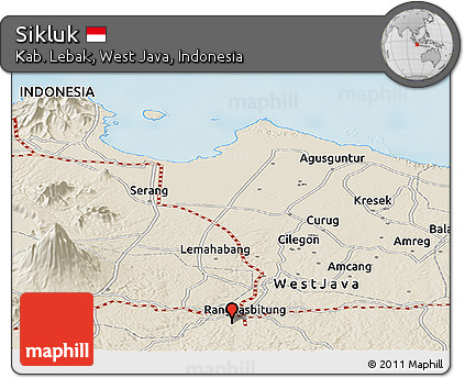 Shaded Relief Panoramic Map of Sikluk