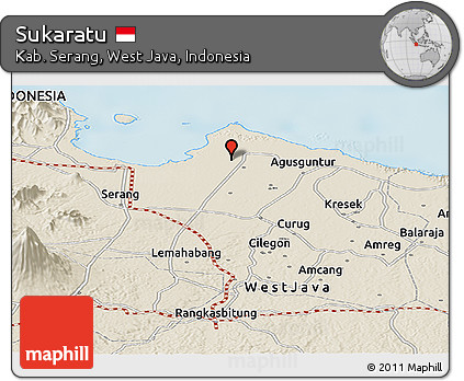 Shaded Relief Panoramic Map of Sukaratu