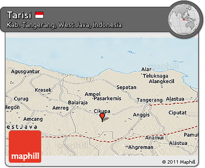 Shaded Relief Panoramic Map of Tarisi