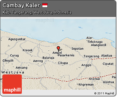 Shaded Relief Panoramic Map of Cambay Kaler