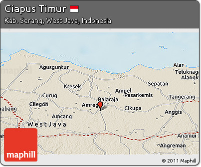 Shaded Relief Panoramic Map of Ciapus Timur