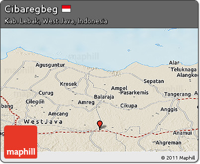 Shaded Relief Panoramic Map of Cibaregbeg
