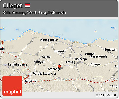 Shaded Relief Panoramic Map of Cileget