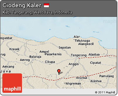 Shaded Relief Panoramic Map of Ciodeng Kaler
