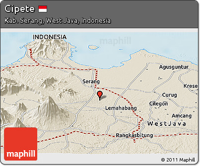 Shaded Relief Panoramic Map of Cipete