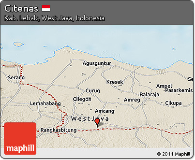 Shaded Relief Panoramic Map of Citenas