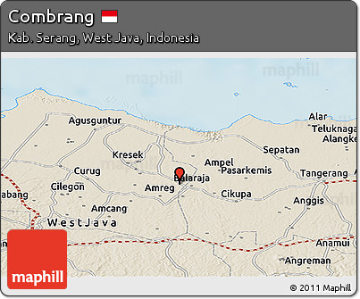 Shaded Relief Panoramic Map of Combrang