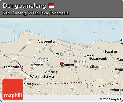 Shaded Relief Panoramic Map of Dungusmalang