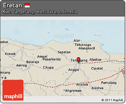 Shaded Relief Panoramic Map of Eretan
