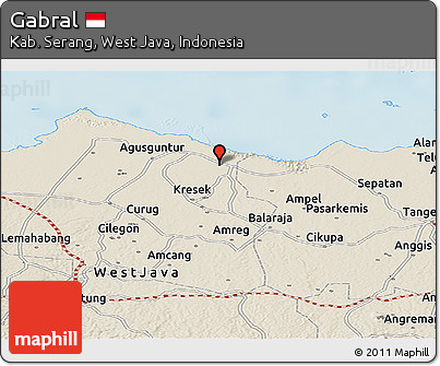 Shaded Relief Panoramic Map of Gabral