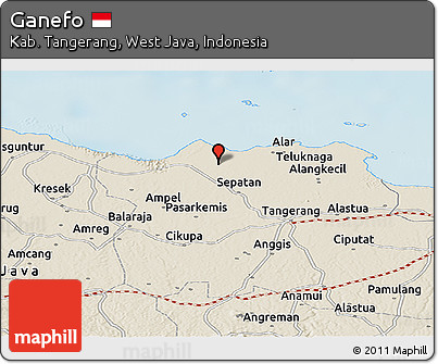 Shaded Relief Panoramic Map of Ganefo