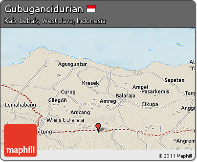 Shaded Relief Panoramic Map of Gubugancidurian