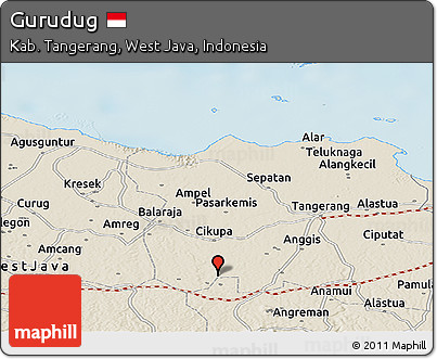 Shaded Relief Panoramic Map of Gurudug