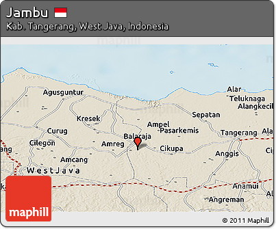 Shaded Relief Panoramic Map of Jambu