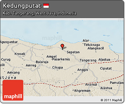 Shaded Relief Panoramic Map of Kedungputat
