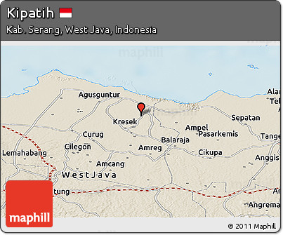 Shaded Relief Panoramic Map of Kipatih