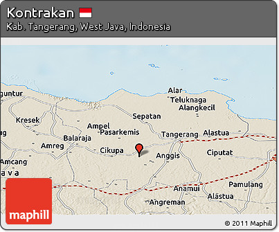 Shaded Relief Panoramic Map of Kontrakan