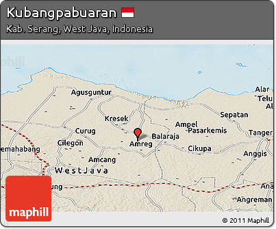 Shaded Relief Panoramic Map of Kubangpabuaran