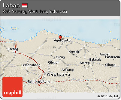 Shaded Relief Panoramic Map of Laban
