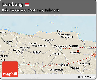 Shaded Relief Panoramic Map of Lembang