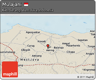 Shaded Relief Panoramic Map of Mulajani