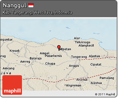 Shaded Relief Panoramic Map of Nanggul
