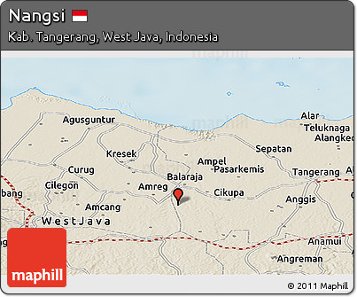 Shaded Relief Panoramic Map of Nangsi