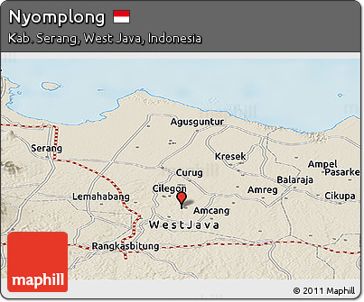 Shaded Relief Panoramic Map of Nyomplong