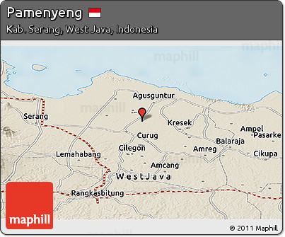 Shaded Relief Panoramic Map of Pamenyeng