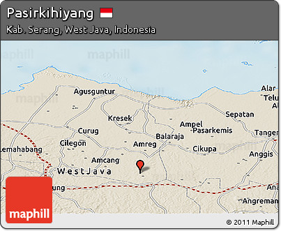 Shaded Relief Panoramic Map of Pasirkihiyang