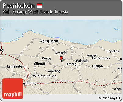 Shaded Relief Panoramic Map of Pasirkukun