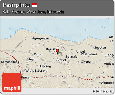 Shaded Relief Panoramic Map of Pasirpintu