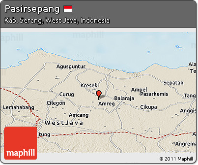 Shaded Relief Panoramic Map of Pasirsepang