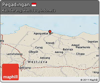 Shaded Relief Panoramic Map of Pegadingan