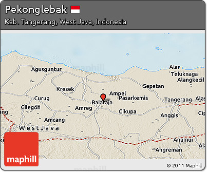 Shaded Relief Panoramic Map of Pekonglebak