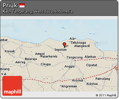 Shaded Relief Panoramic Map of Priuk