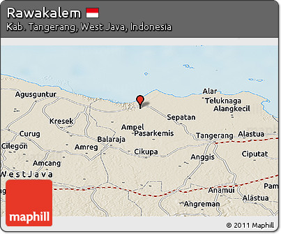 Shaded Relief Panoramic Map of Rawakalem