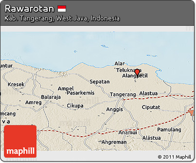 Shaded Relief Panoramic Map of Rawarotan