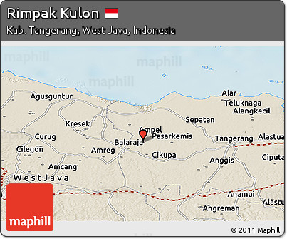 Shaded Relief Panoramic Map of Rimpak Kulon