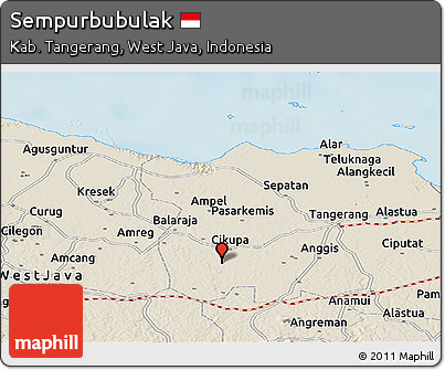 Shaded Relief Panoramic Map of Sempurbubulak
