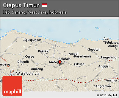 Shaded Relief Panoramic Map of Ciapus Timur