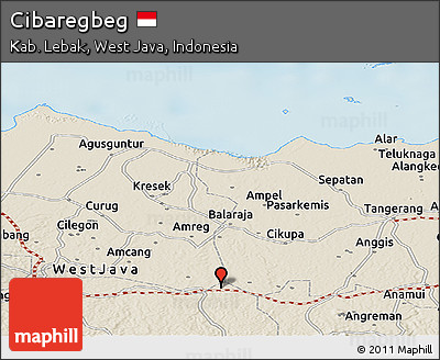 Shaded Relief Panoramic Map of Cibaregbeg