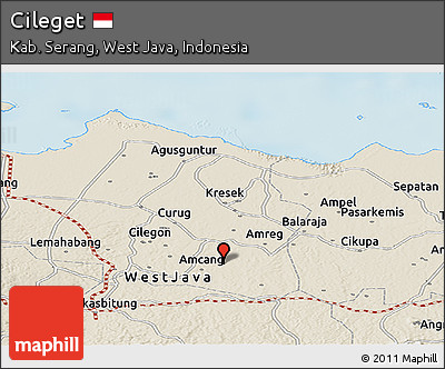 Shaded Relief Panoramic Map of Cileget