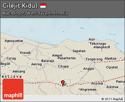 Shaded Relief Panoramic Map of Cilejit Kidul