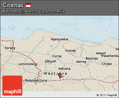 Shaded Relief Panoramic Map of Citenas