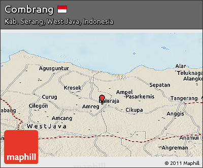 Shaded Relief Panoramic Map of Combrang