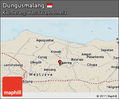 Shaded Relief Panoramic Map of Dungusmalang