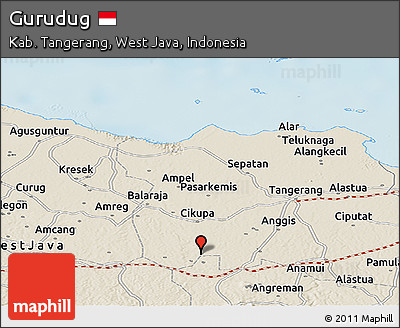 Shaded Relief Panoramic Map of Gurudug