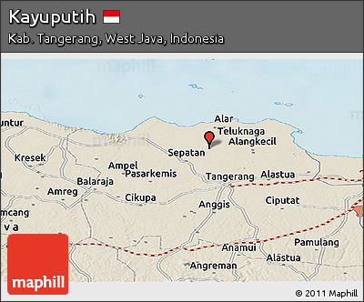 Shaded Relief Panoramic Map of Kayuputih